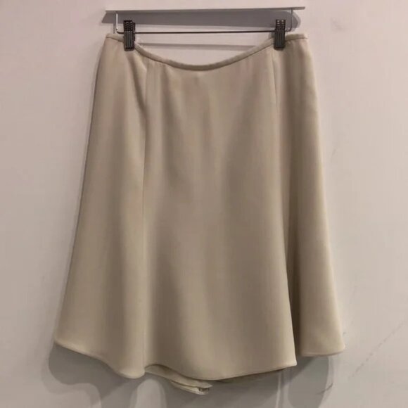 Armani Collezioni Eggshell-White Fluted-Hem Skirt